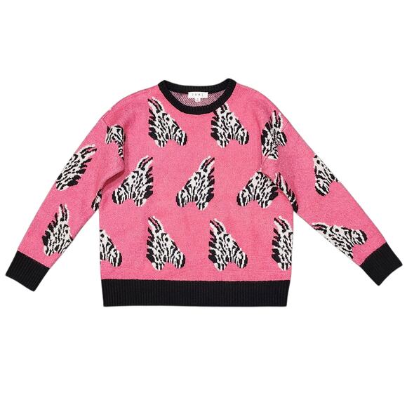 THML Tops - THML All the Zebra Sweater Pink Zebra Sweater Size Medium